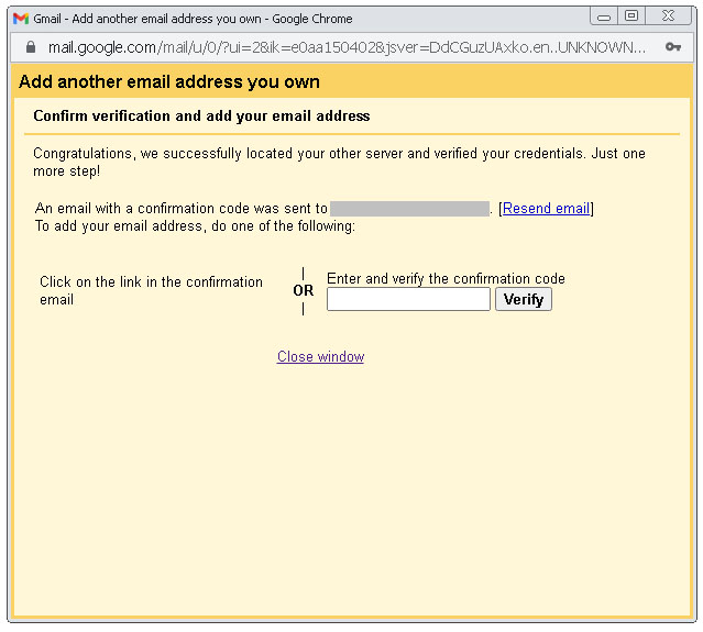 Gmail. Confirm verification and add your email address